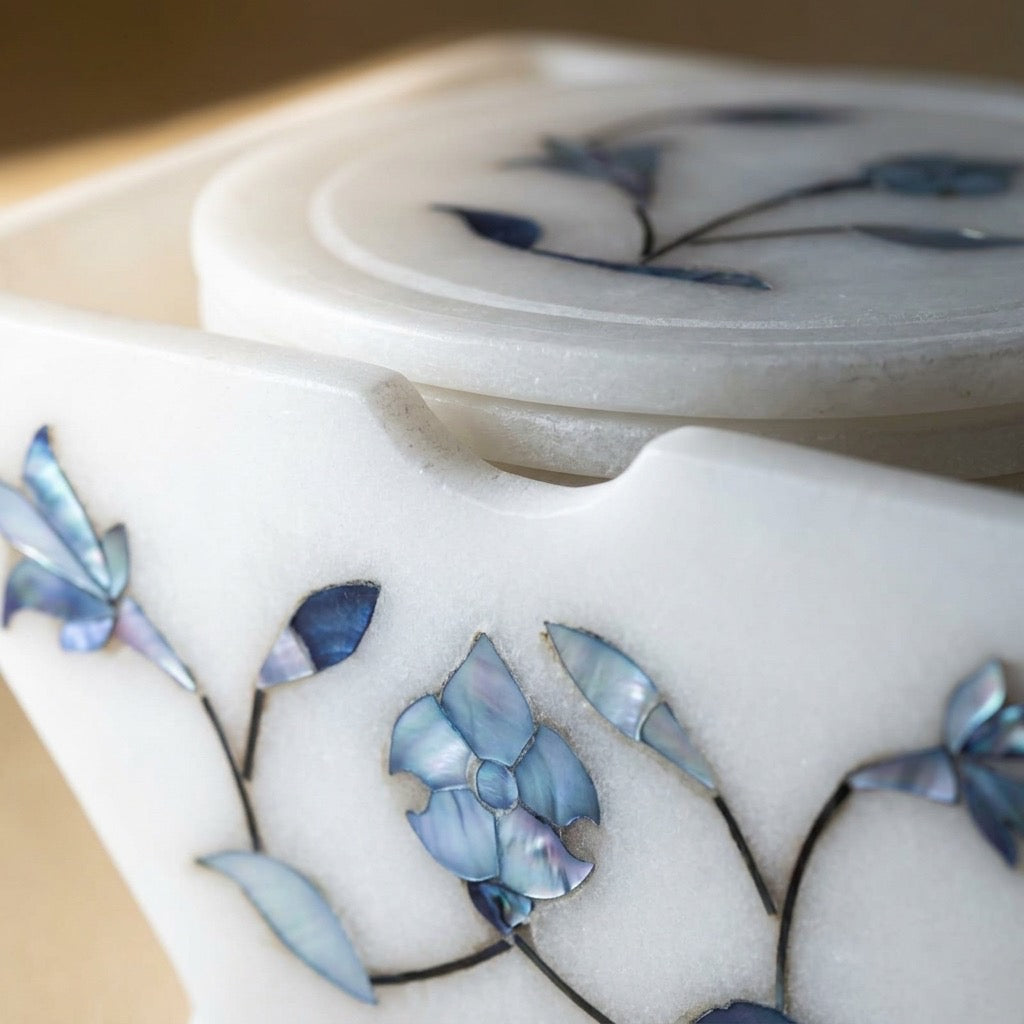 Botanical Inlay Coaster Set