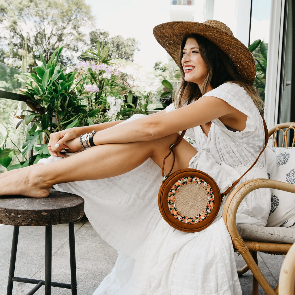 Floral Ember Circle Sling Bag