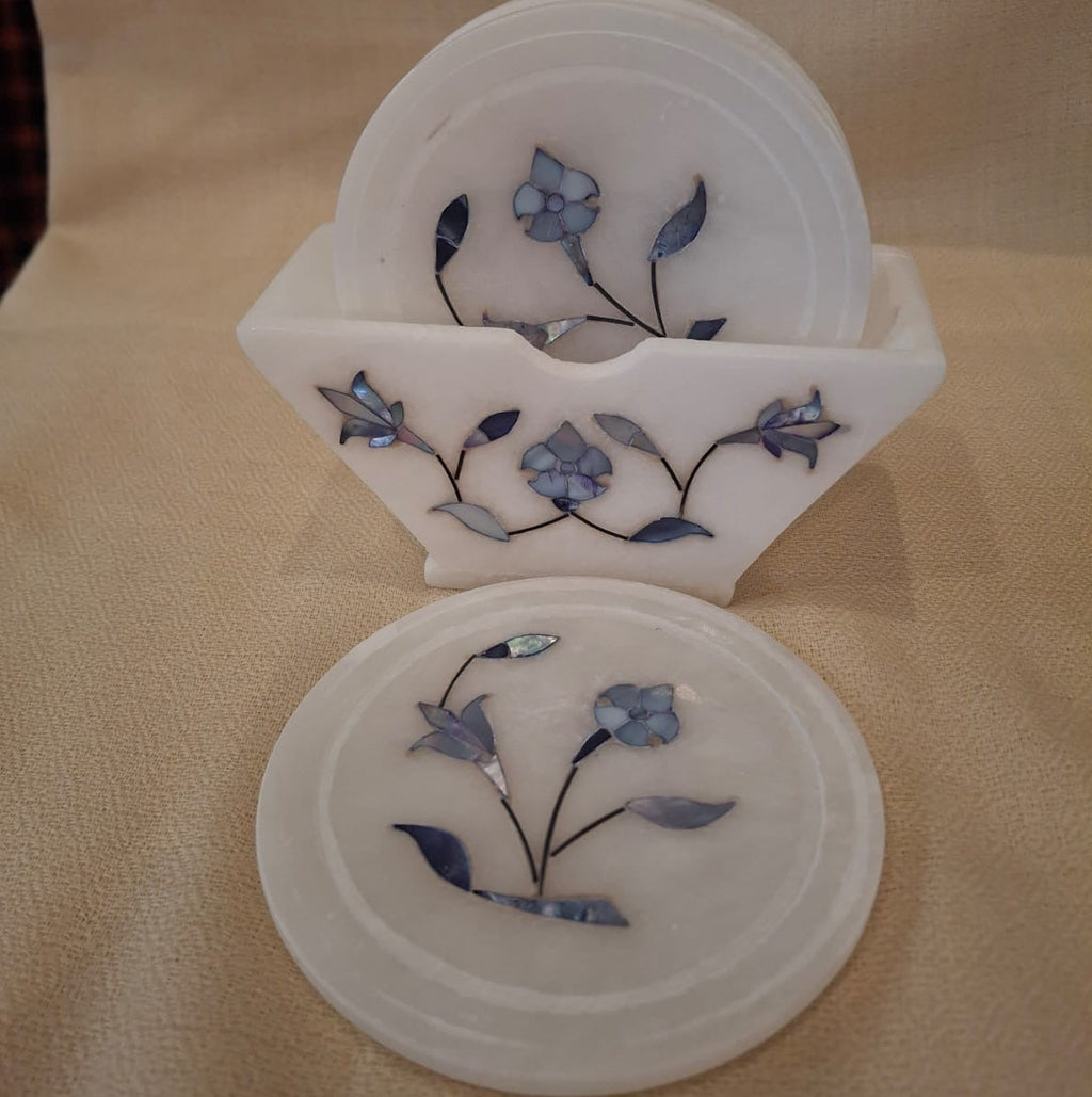 Botanical Inlay Coaster Set