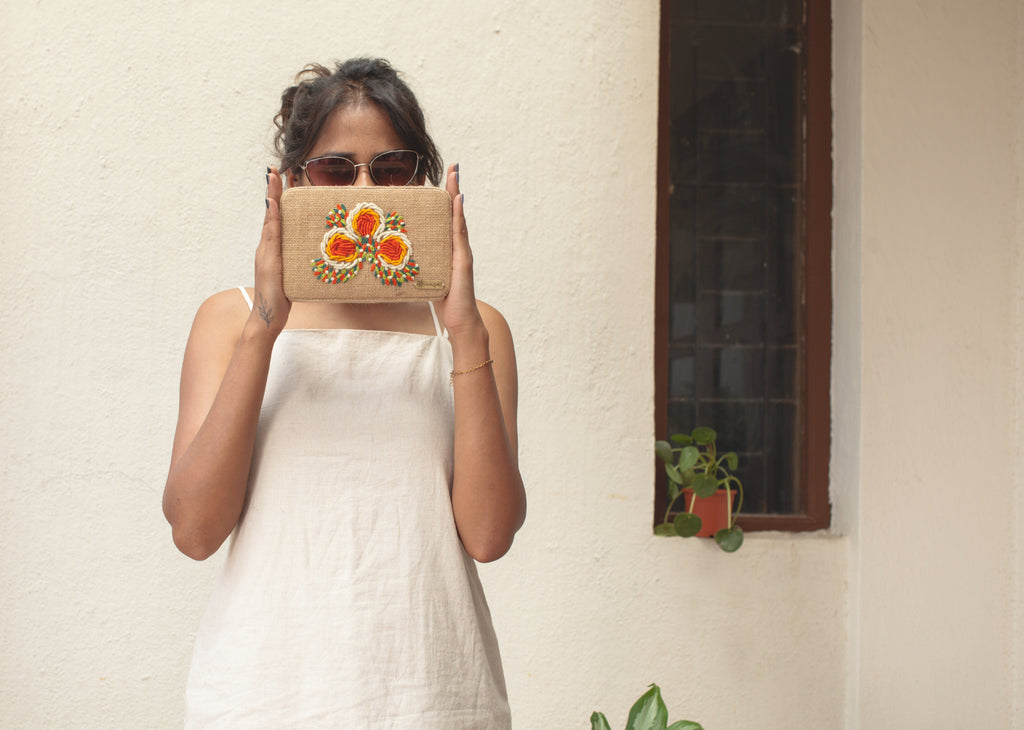 Trifloral Box Clutch