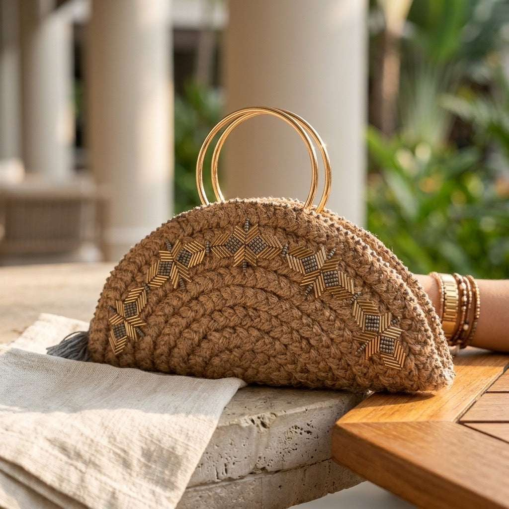 Boho Arc Half Moon Bag