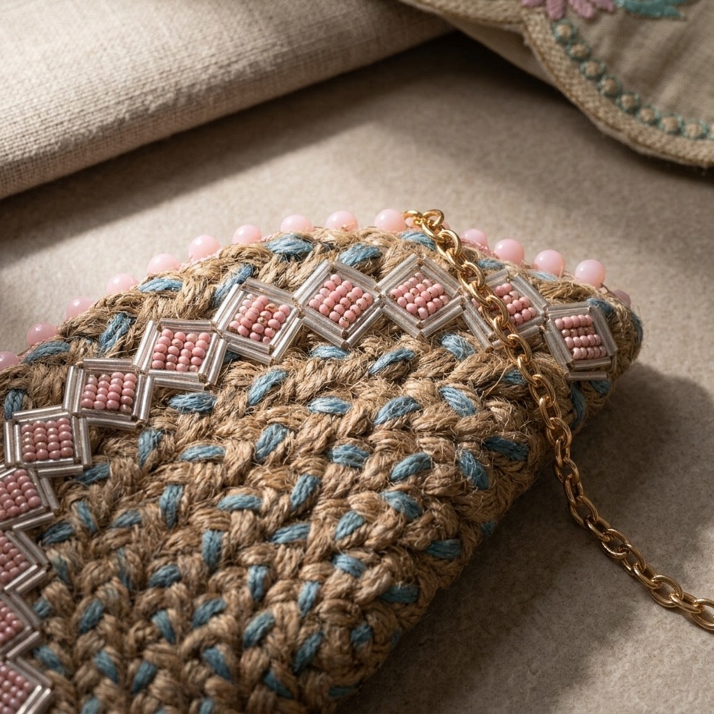 Misty Half Moon Clutch