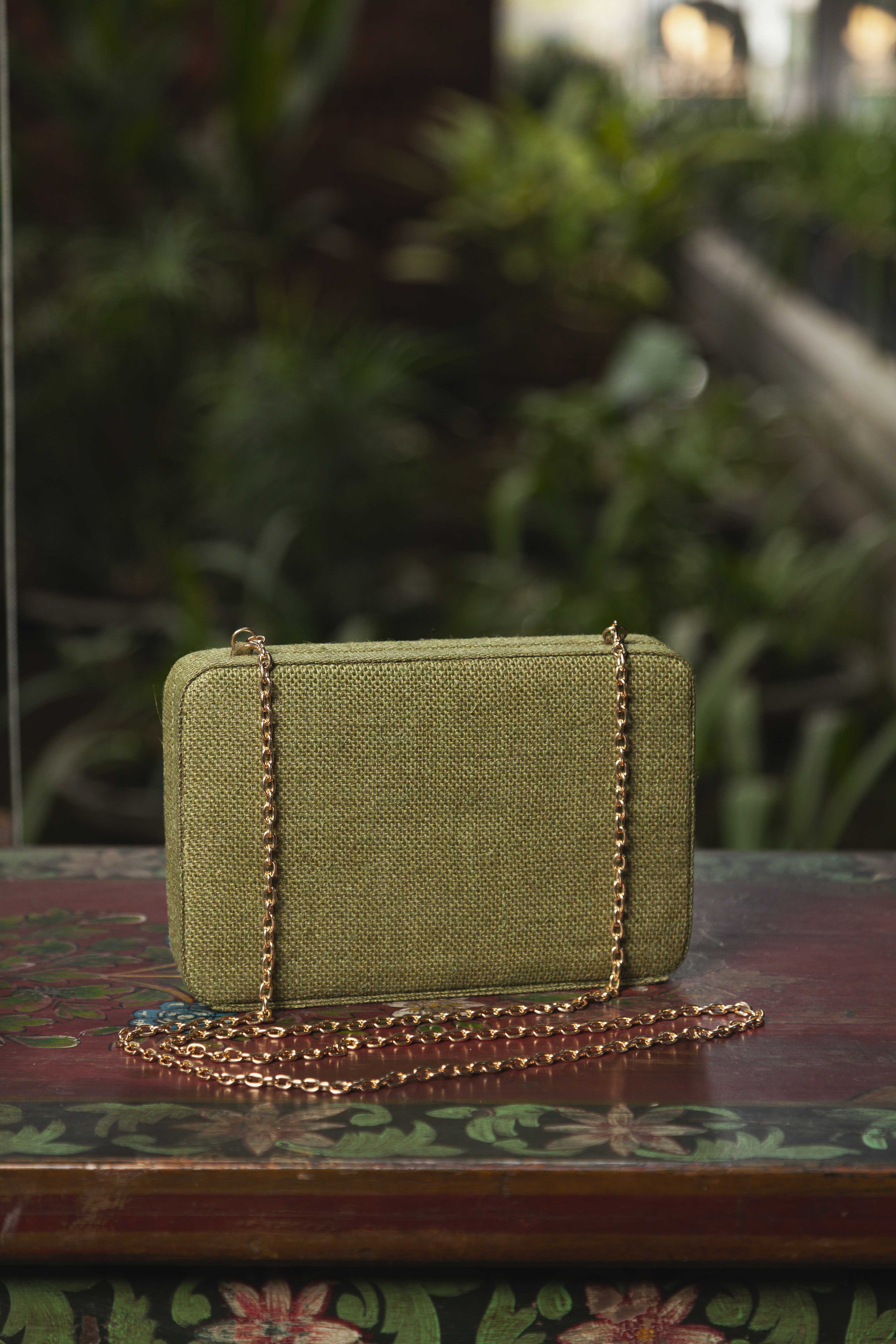 Olive Box Clutch