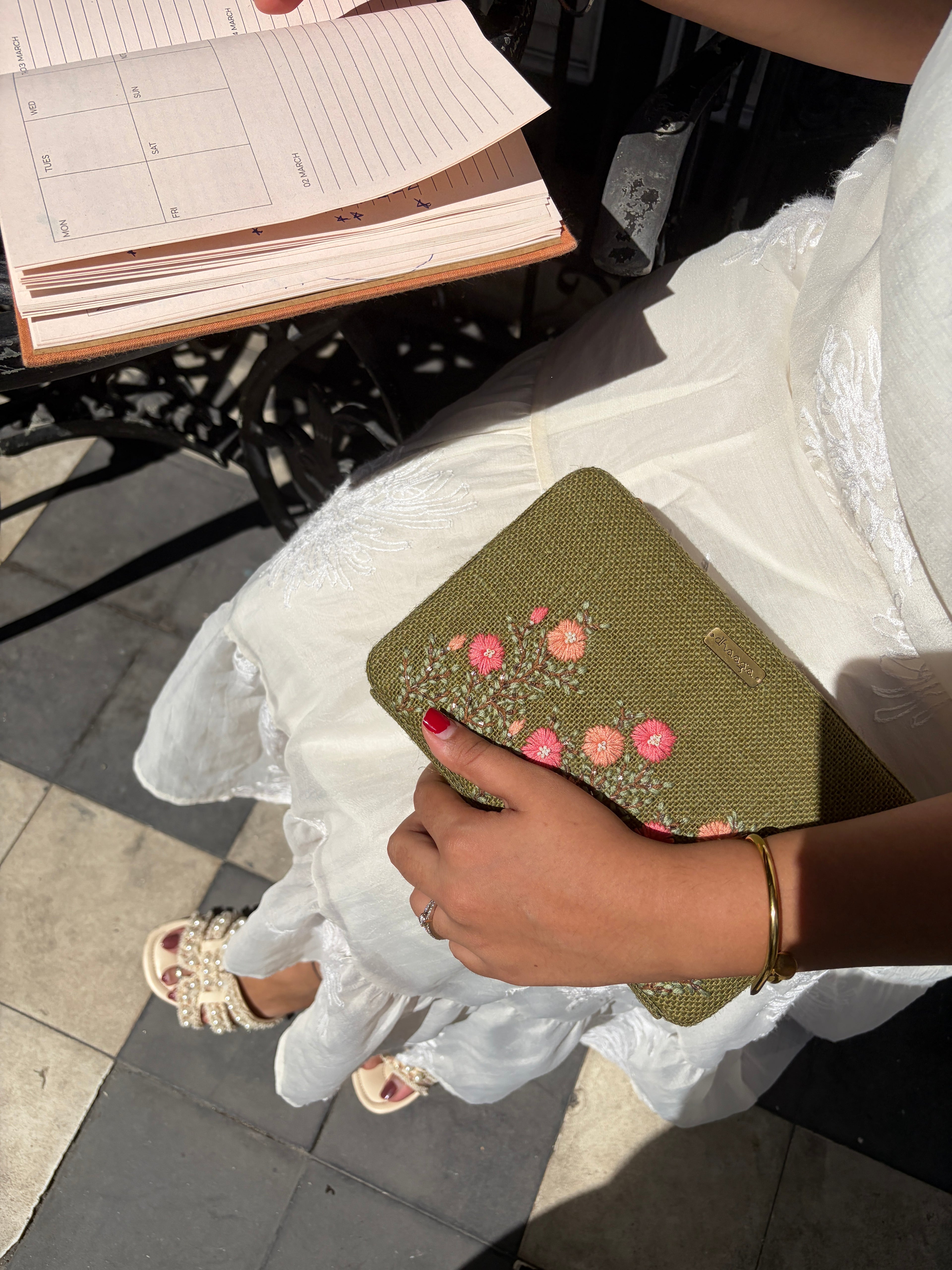 Olive Box Clutch