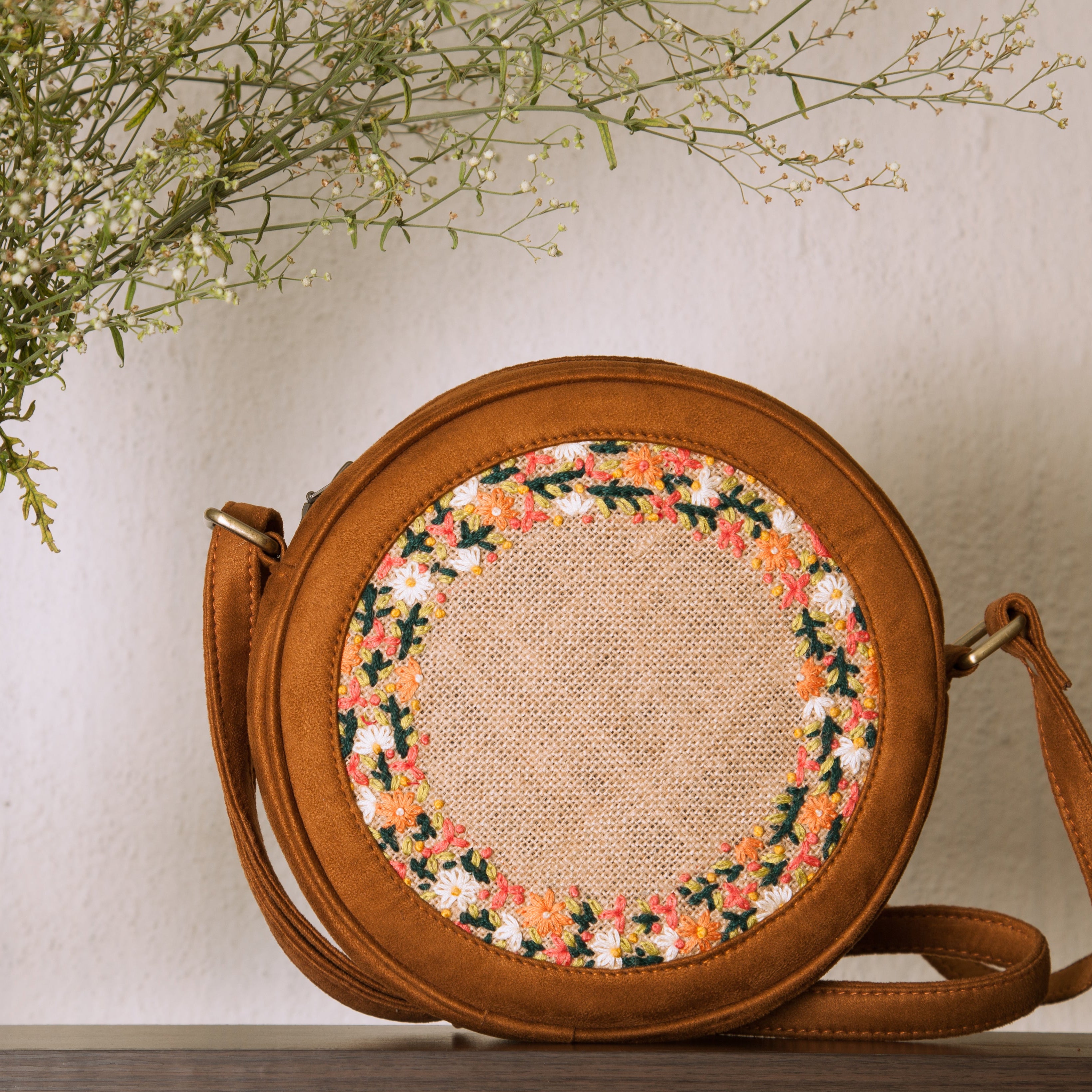 Floral Ember Circle Sling Bag