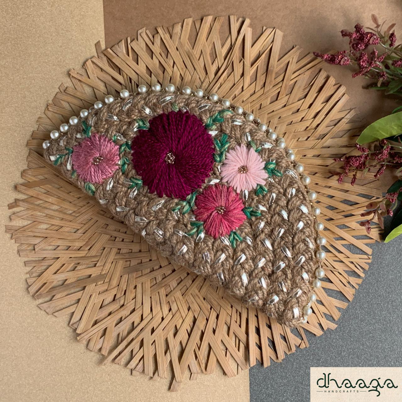 Wine Half Moon Clutch