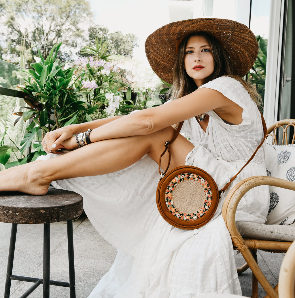 Floral Ember Circle Sling Bag