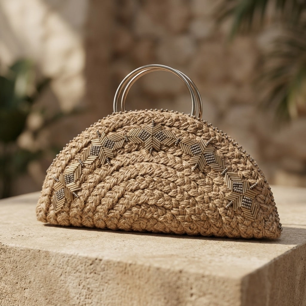 Boho Arc Half Moon Bag