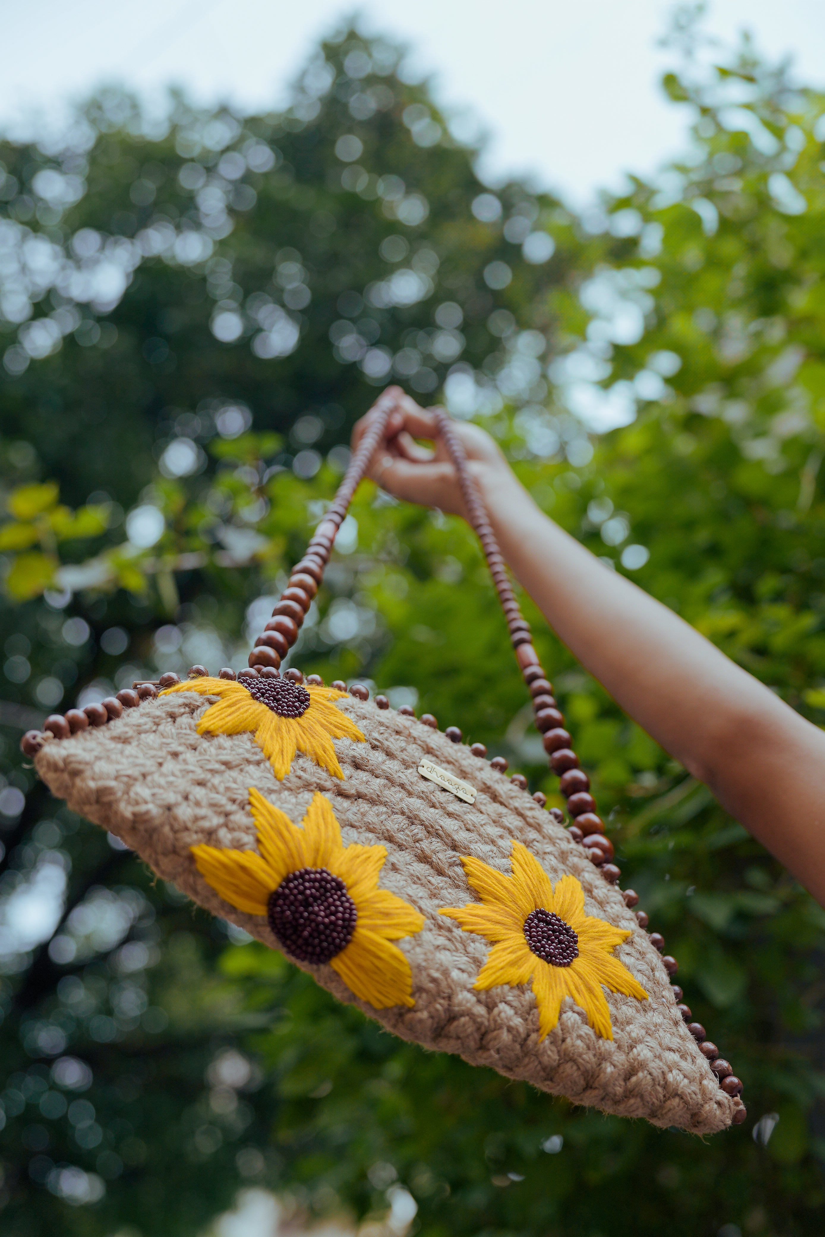 Sunflower Half Moon Large Clutch