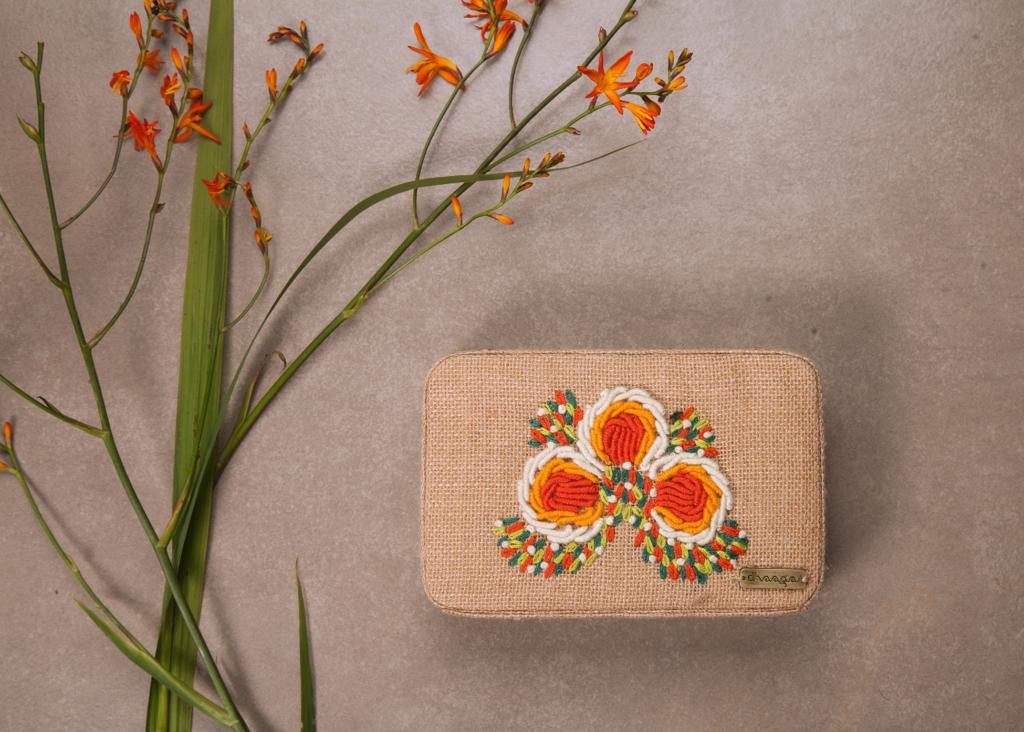Trifloral Box Clutch