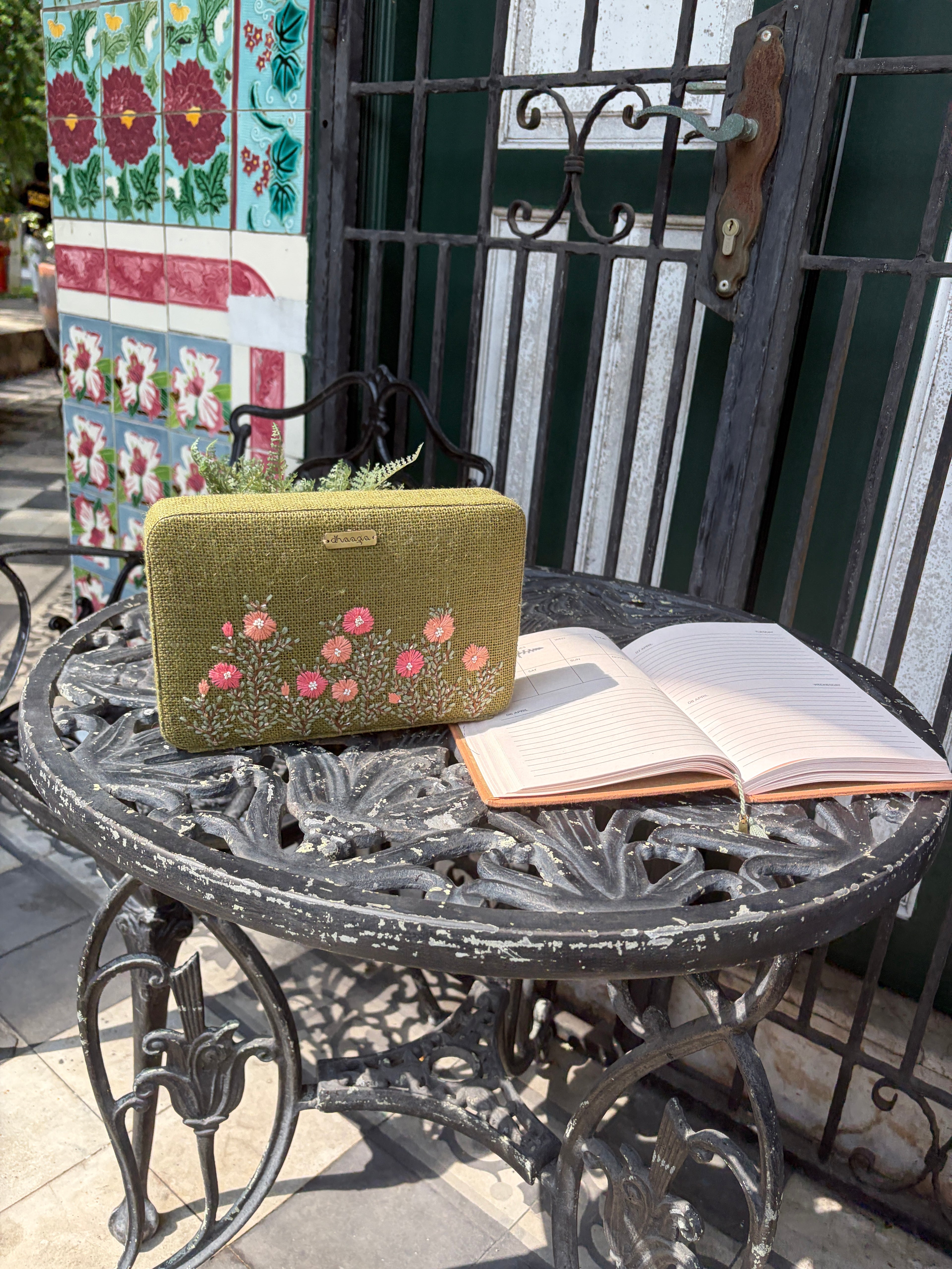 Olive Box Clutch