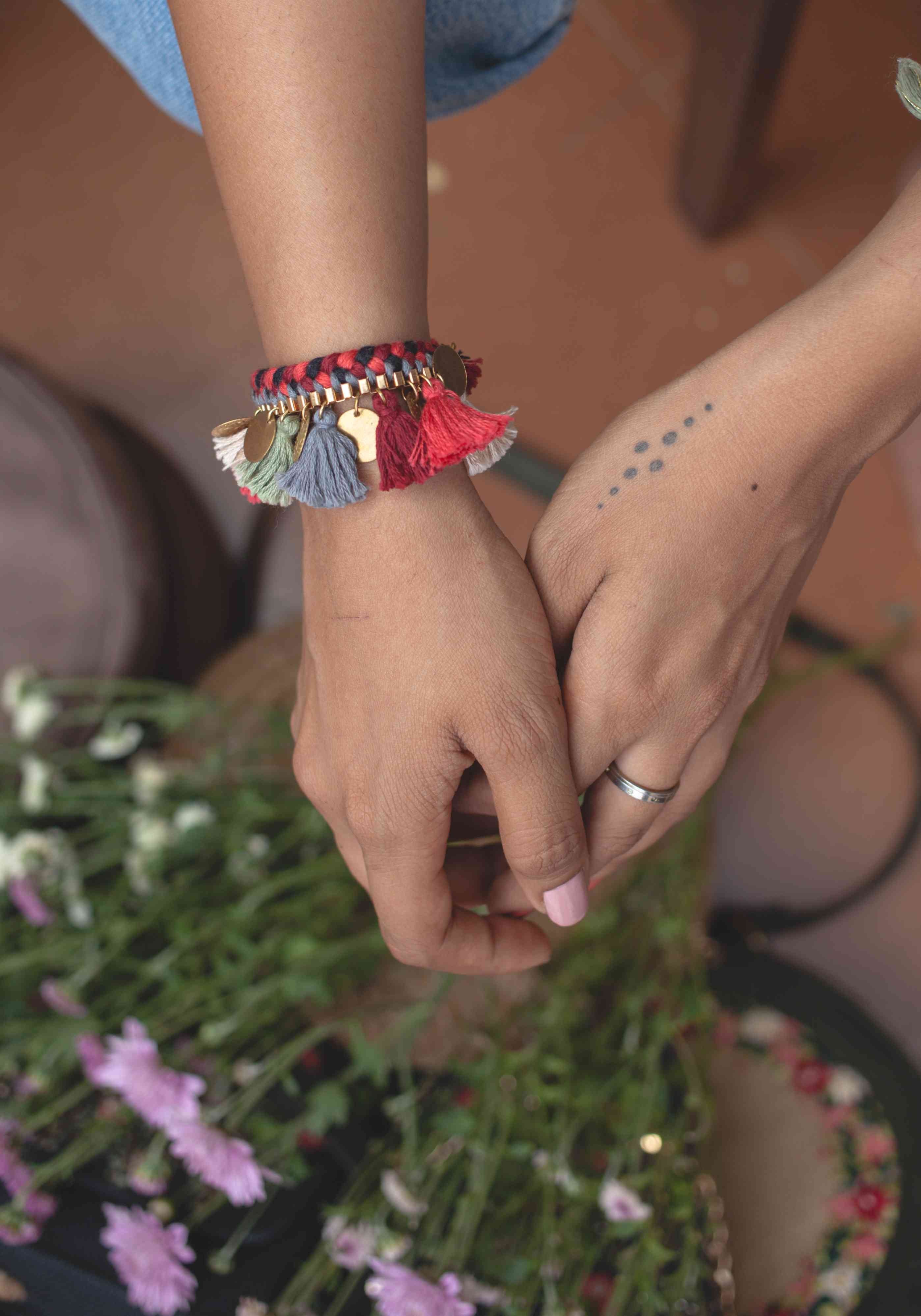Red Buddha Tassel Bracelet