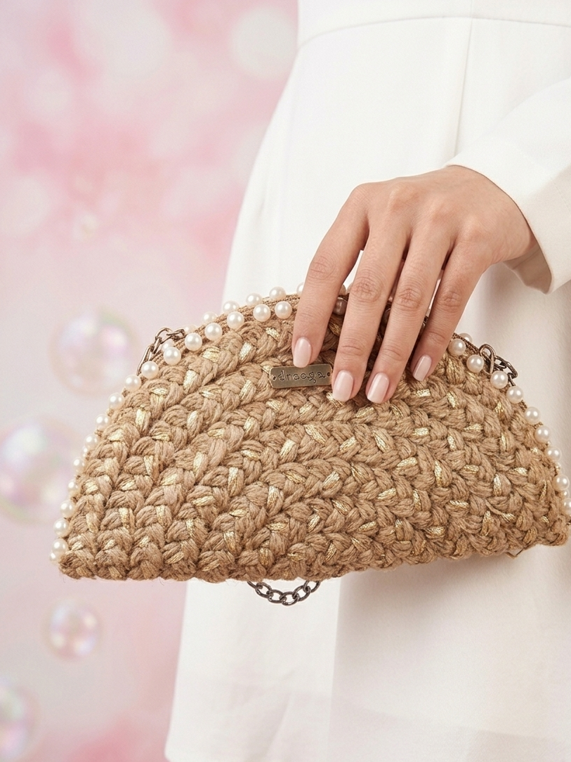 Wine Half Moon Clutch