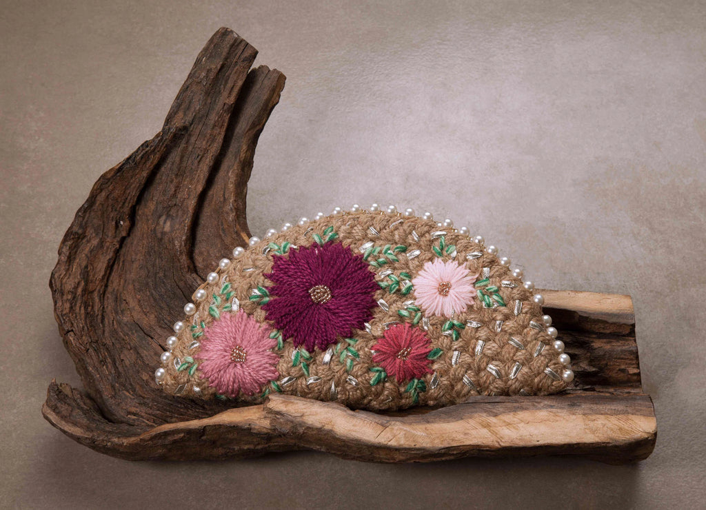 Wine Half Moon Clutch