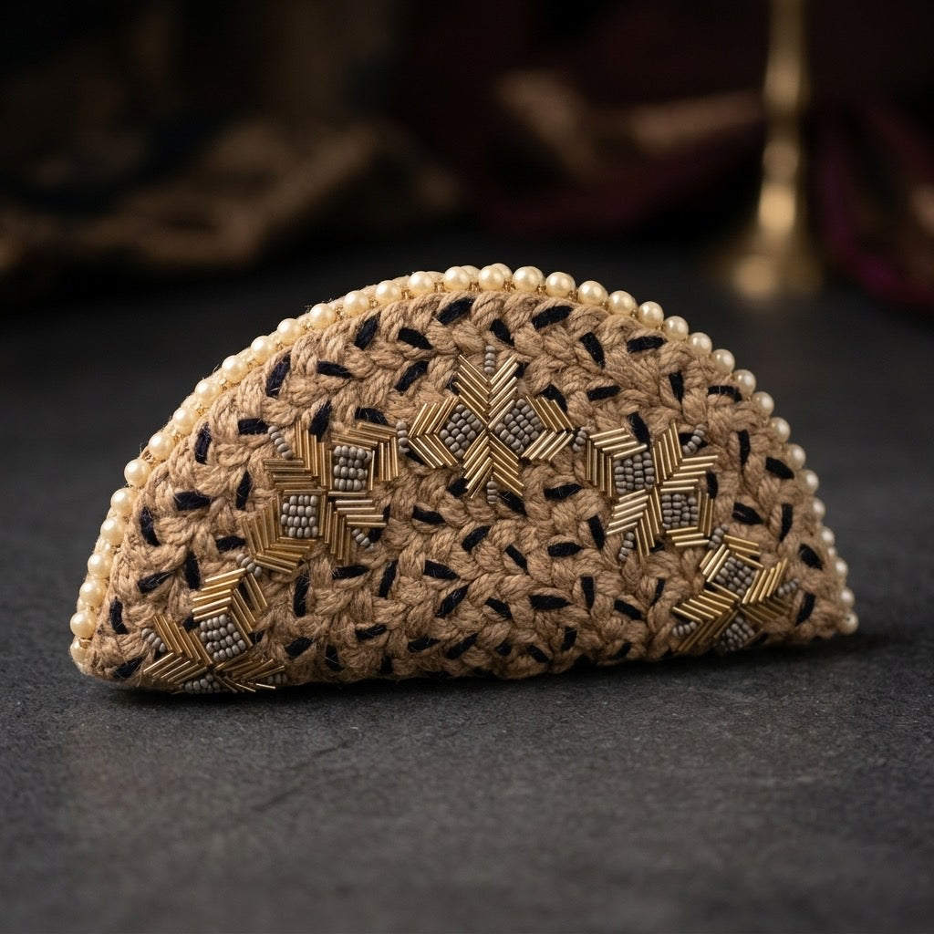 Mosaic Noir Half Moon Bag