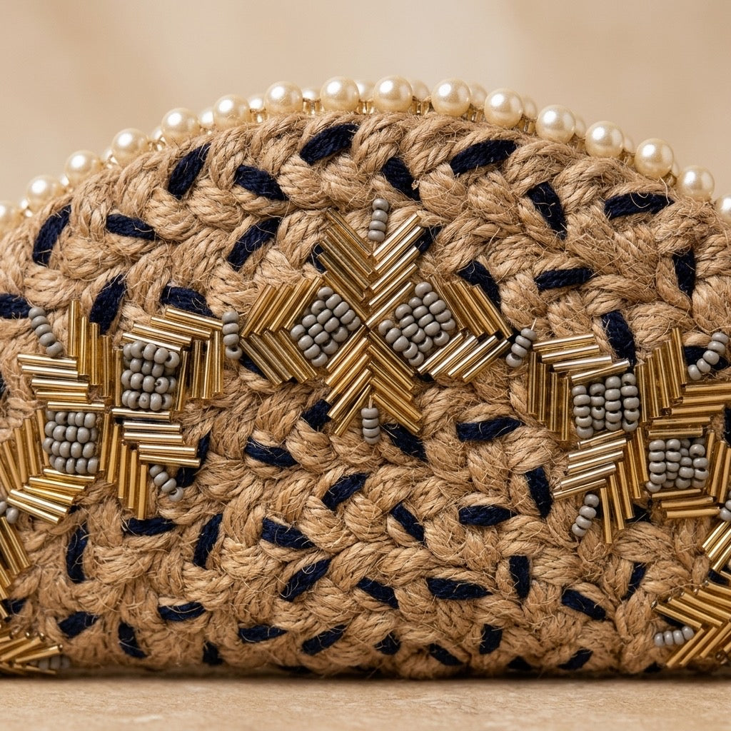 Mosaic Noir Half Moon Bag