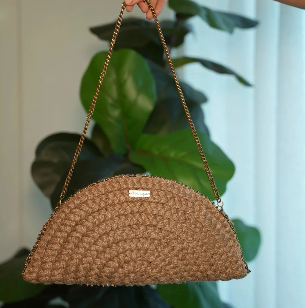 Sunburst Half Moon Clutch
