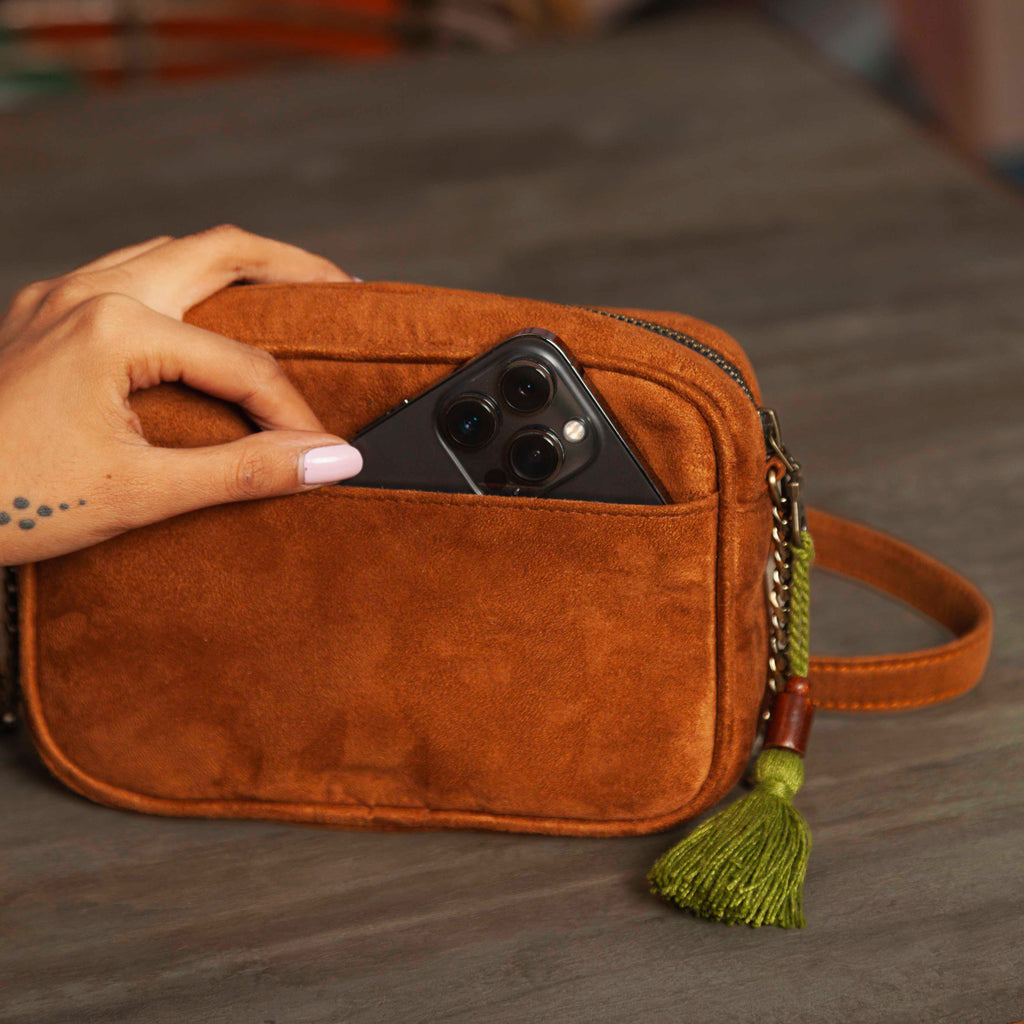 Garden Denim Sling Bag