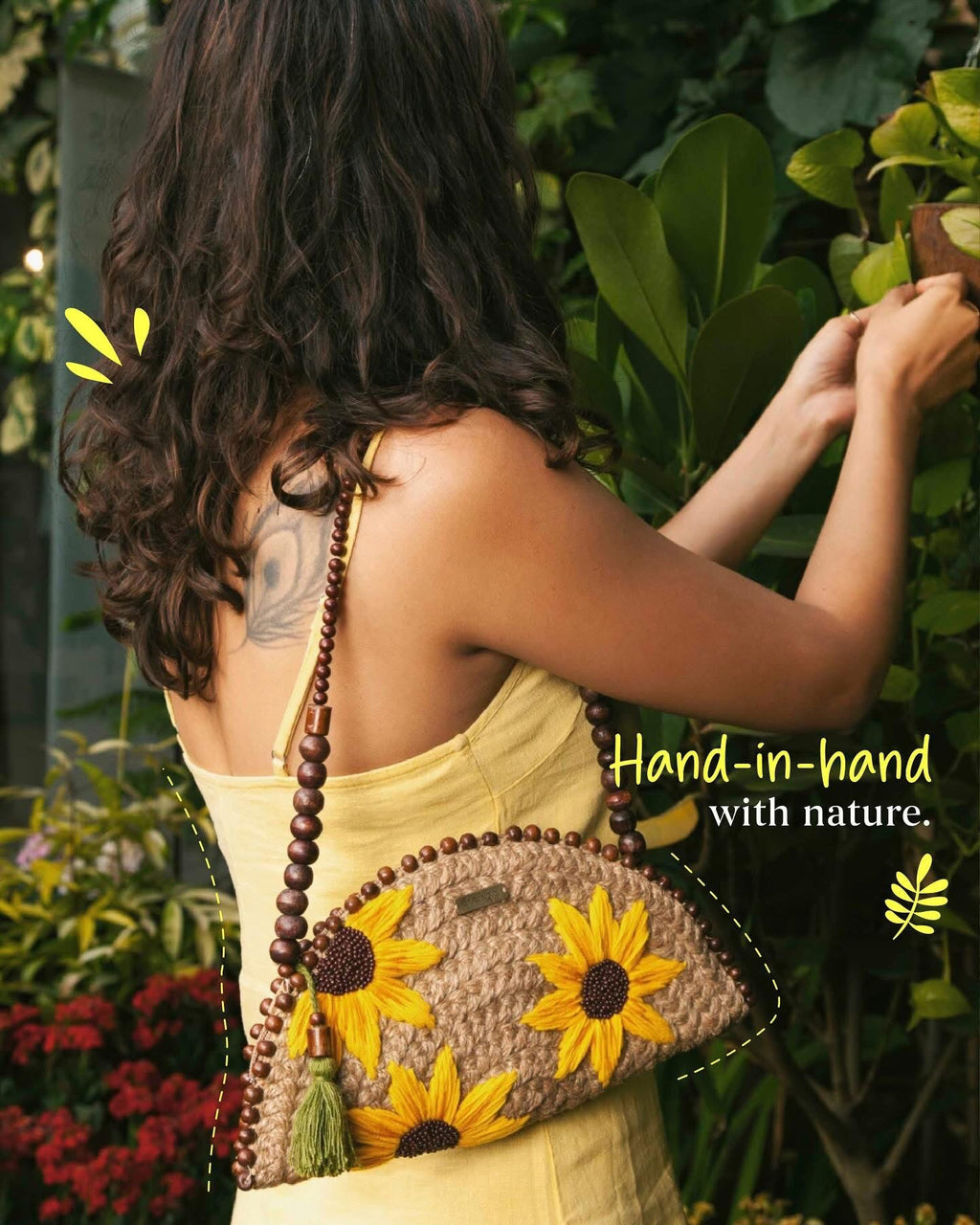 Sunflower Half Moon Large Clutch