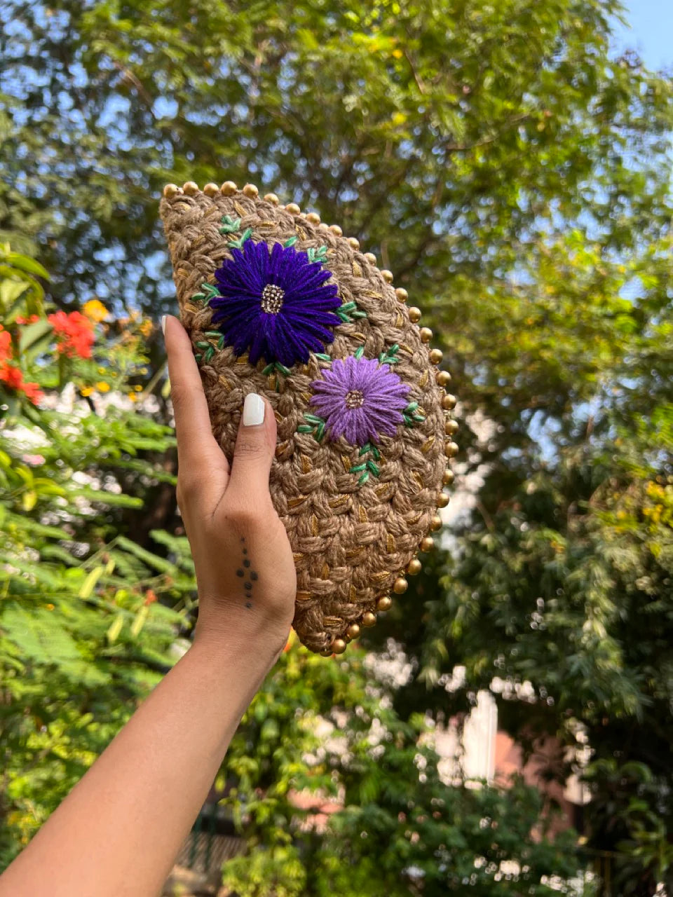 Lavender Floral Half Moon