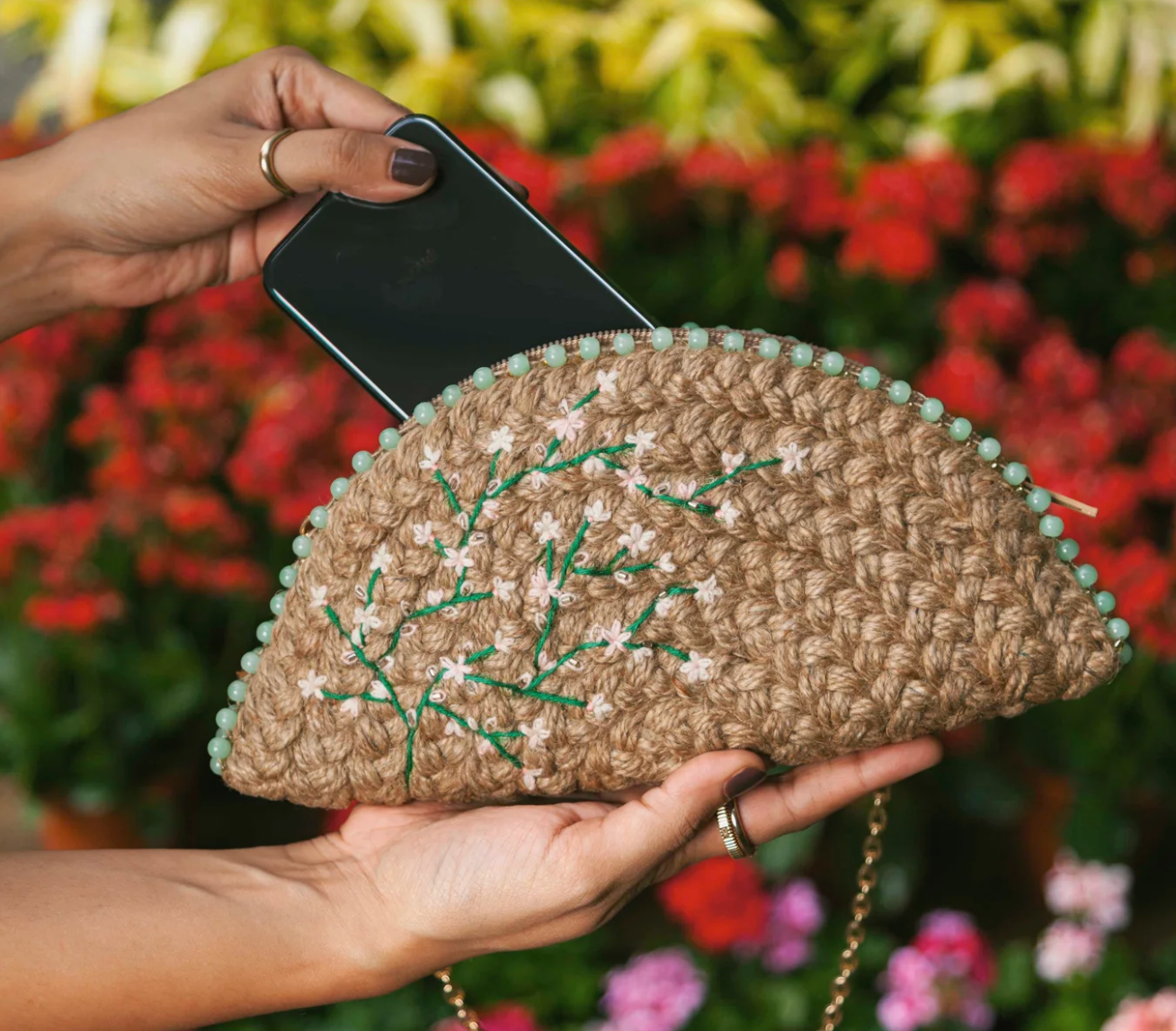 Two Sided Half Moon Clutch