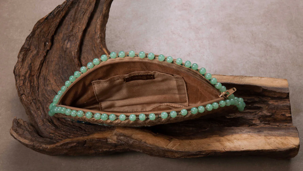 Brunnera Bloom Half Moon Clutch