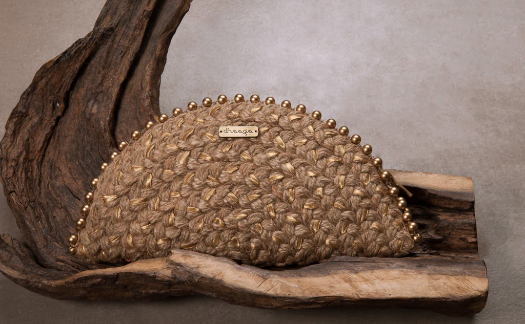 Red Gold Floral Half Moon