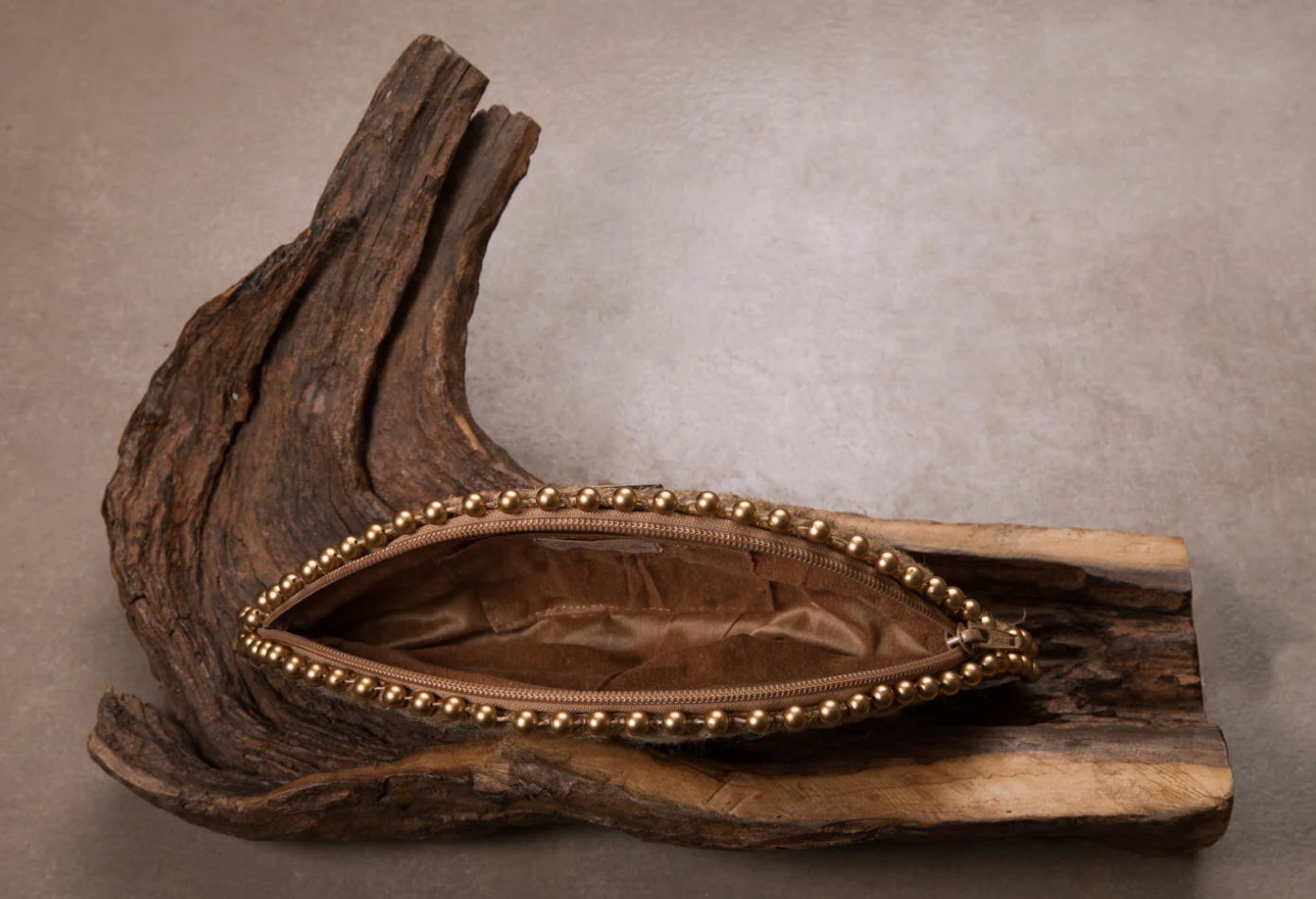 Gold Diamond Bead Half Moon