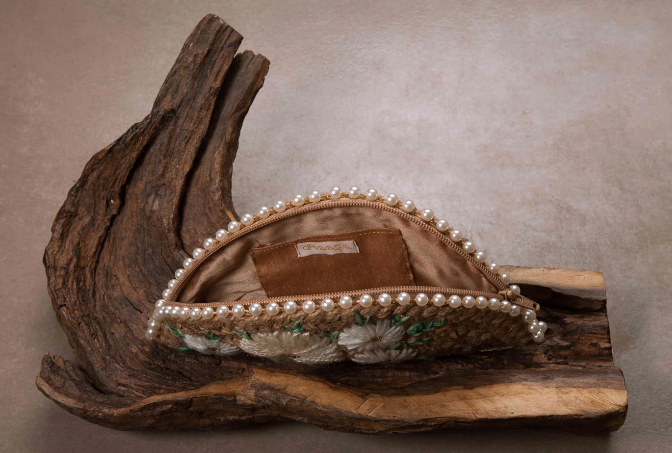 Powder Pink Half Moon Clutch Bag