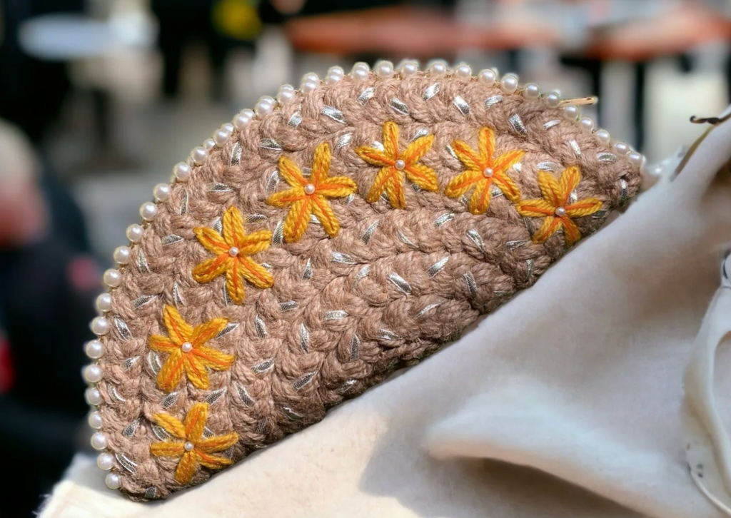 Yellow Floral Half Moon