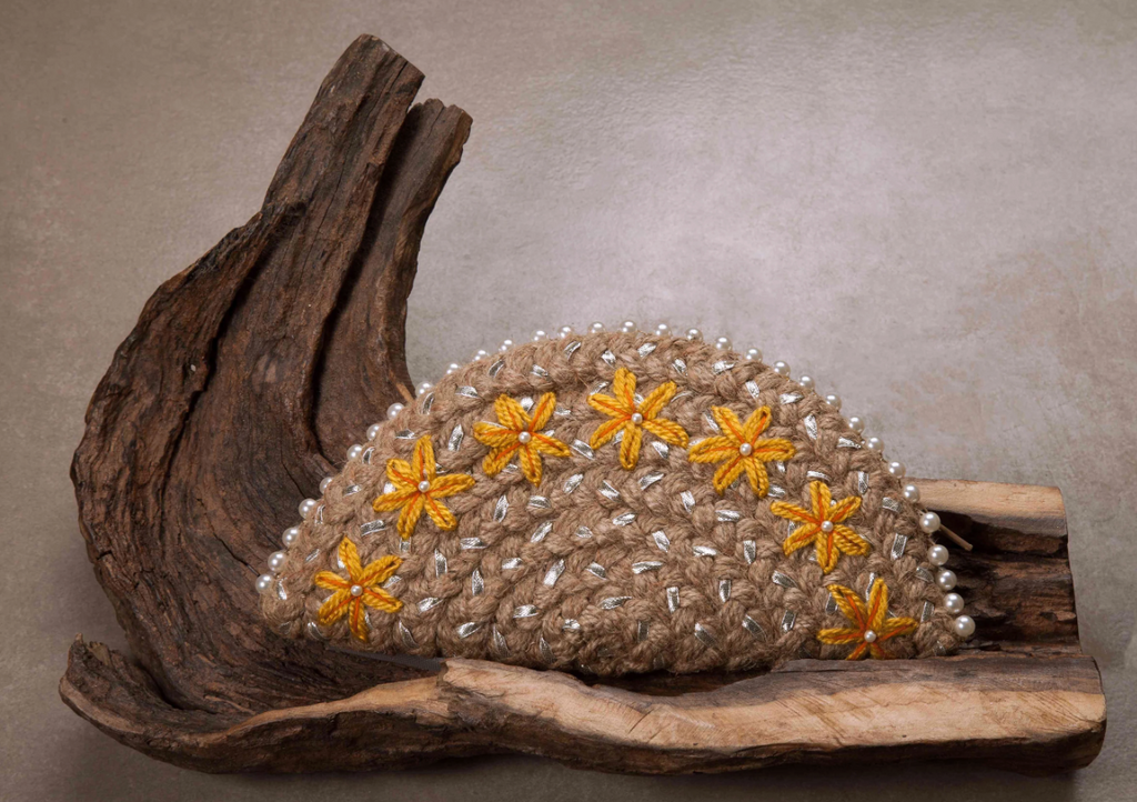 Yellow Floral Half Moon