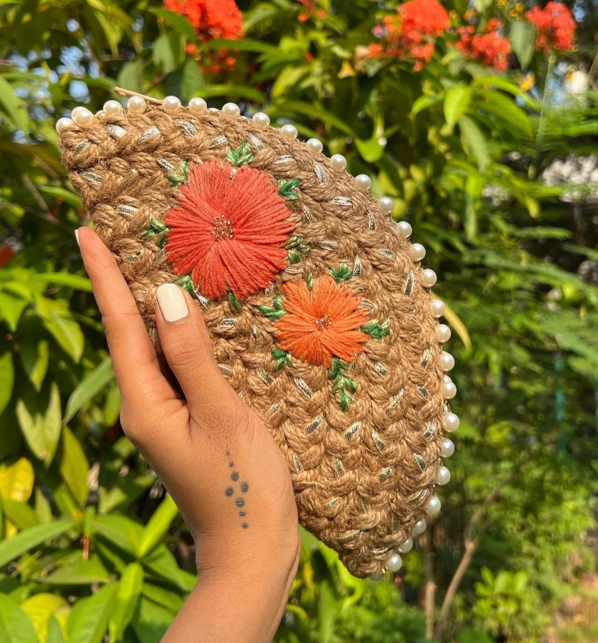 Duo Peach Silver Half Moon