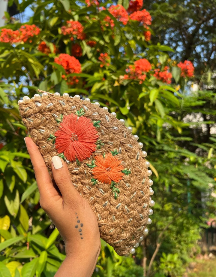 Duo Peach Silver Half Moon