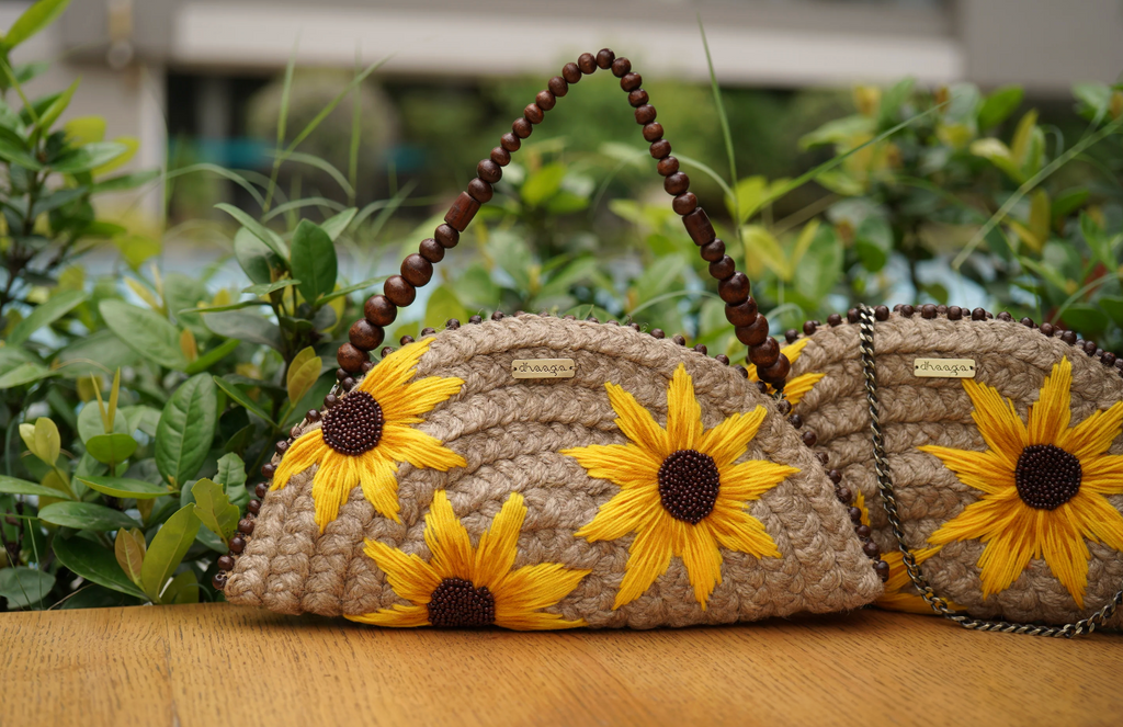 Sunflower Half Moon Large Clutch