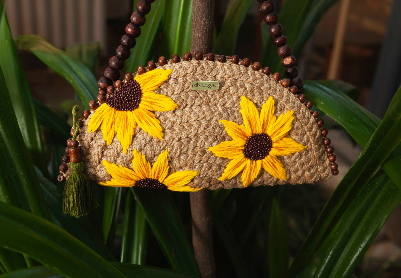 Sunflower Half Moon Large Clutch