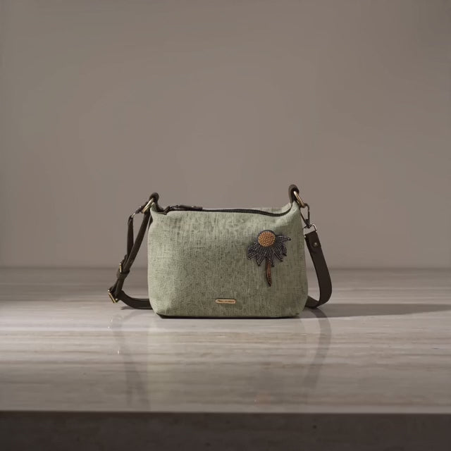 Botanical Beaded Linen Bag